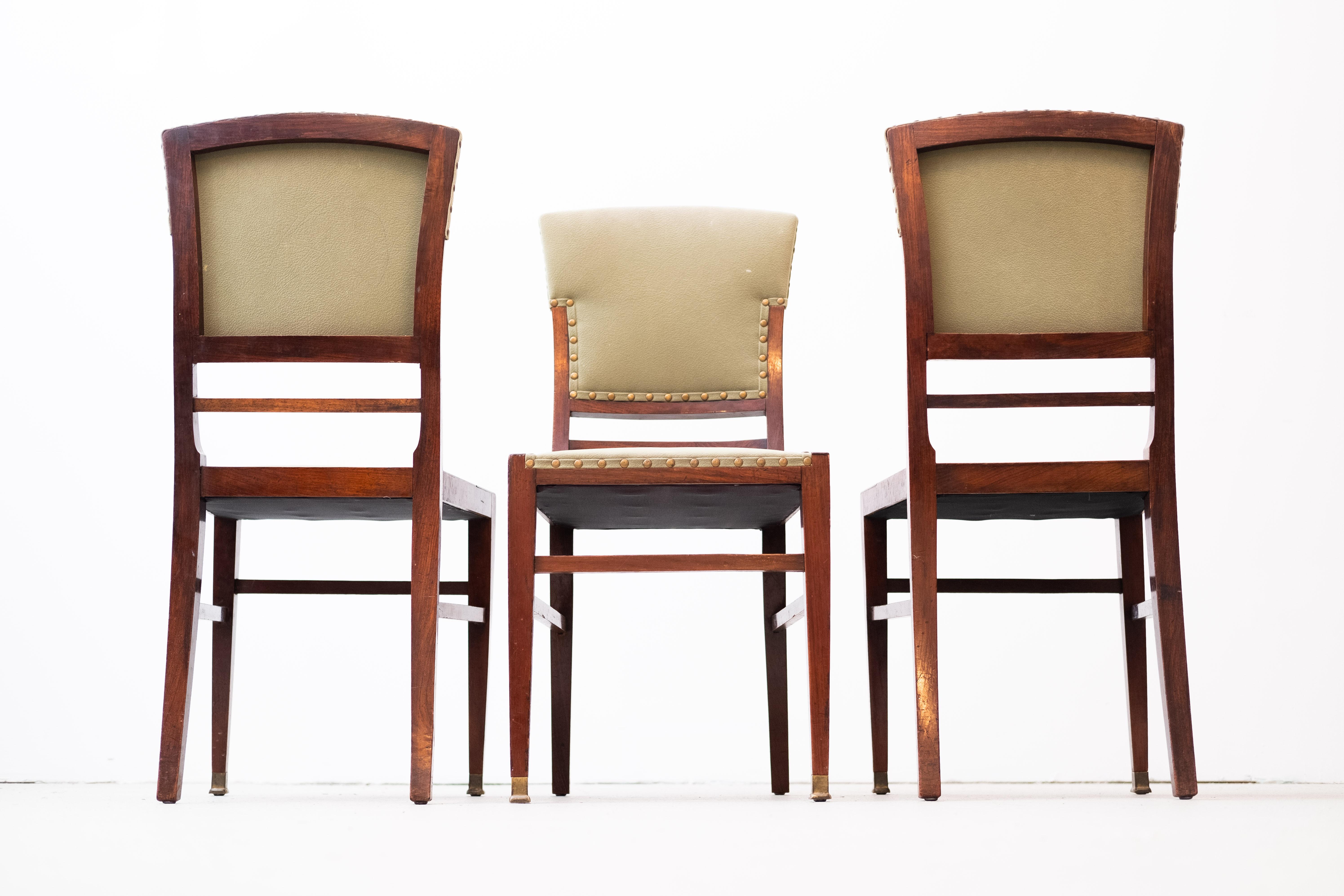 Art Nouveau Diningroom-Chairs, Set of 6 (Vienna, 1910) For Sale 3