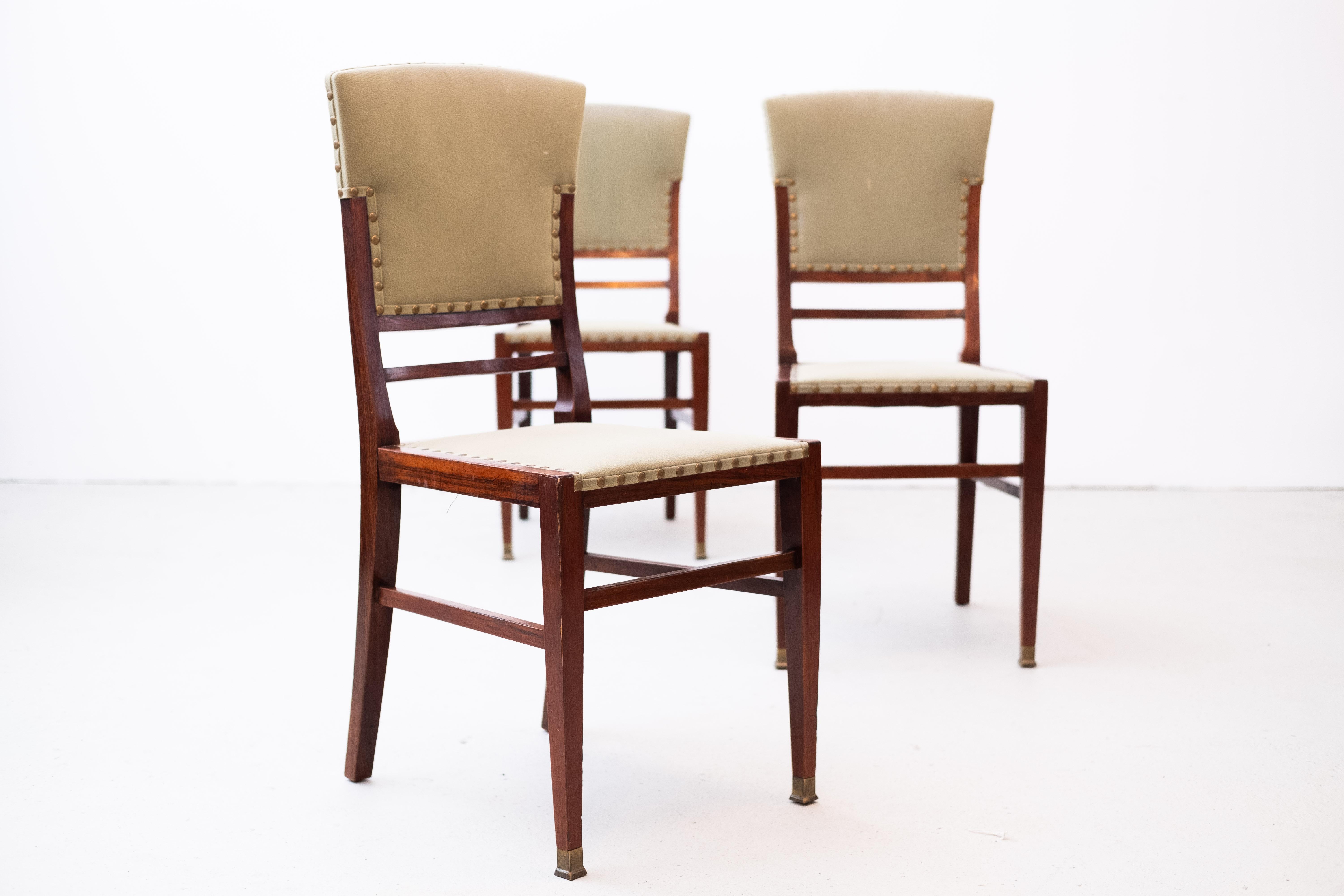 Art Nouveau Diningroom-Chairs, Set of 6 (Vienna, 1910) In Fair Condition For Sale In Wien, AT