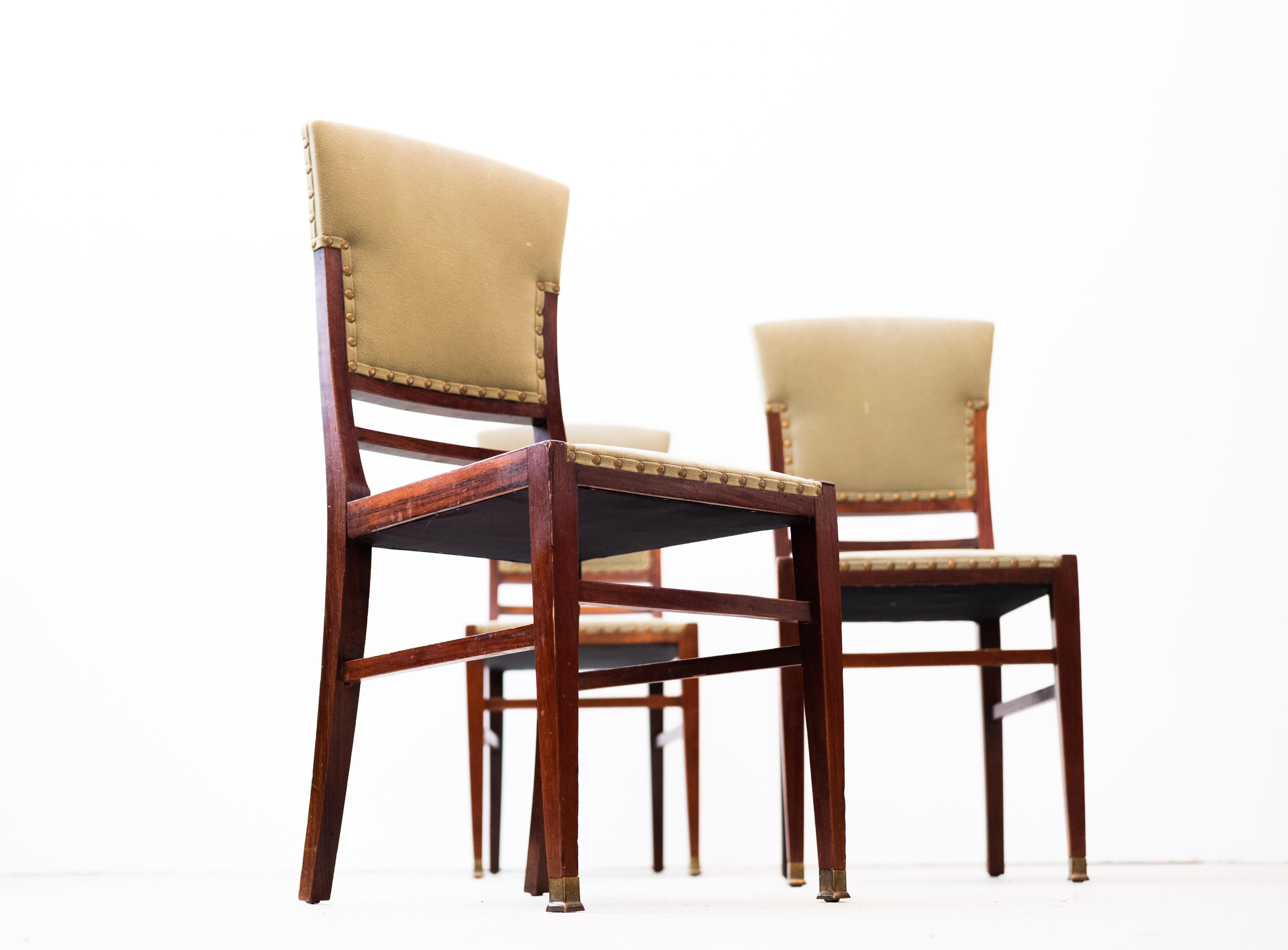 Early 20th Century Art Nouveau Diningroom-Chairs, Set of 6 (Vienna, 1910) For Sale
