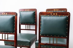 Art Nouveau Diningroom Set, Rosewood (Table, 4 Chairs, 2 Armstools), Vienna 1910