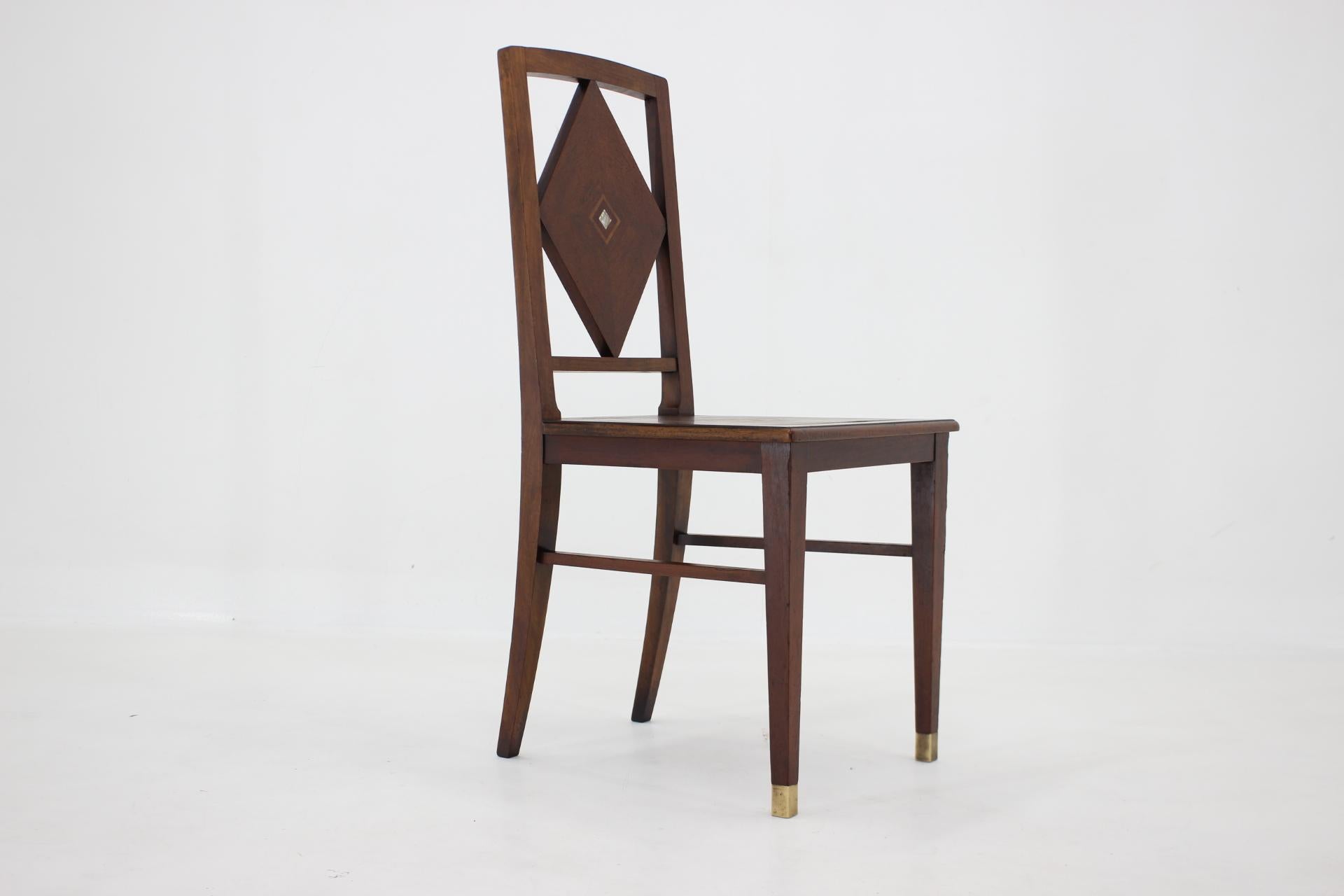 Art Nouveau Dinning Chair, 1910s, Up to Three Items In Good Condition For Sale In Praha, CZ