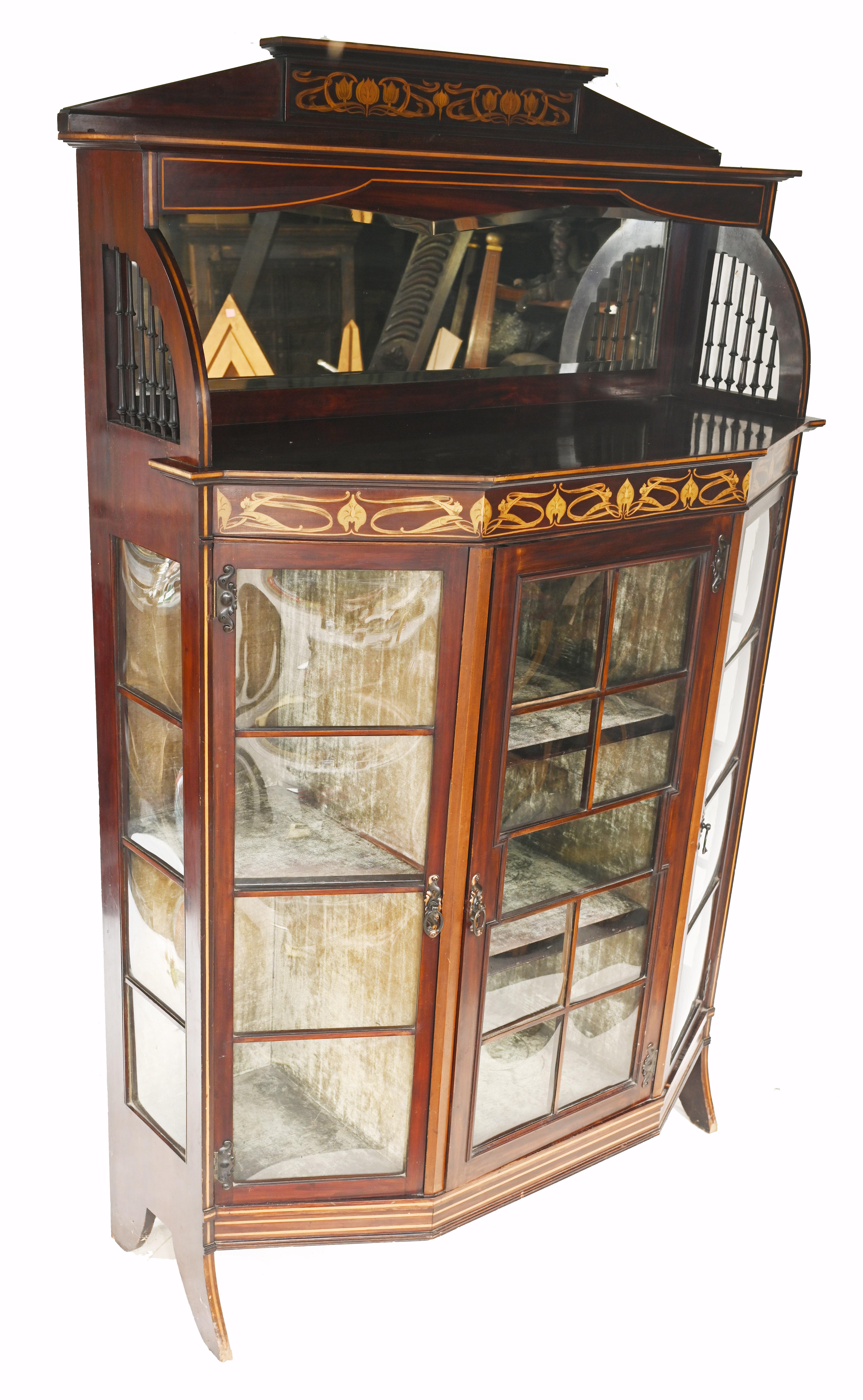 Art Nouveau Display Cabinet English 1900 Golding and Son 4