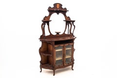 Jugendstil-Vitrinenschrank aus der Zeit um 1890, antik