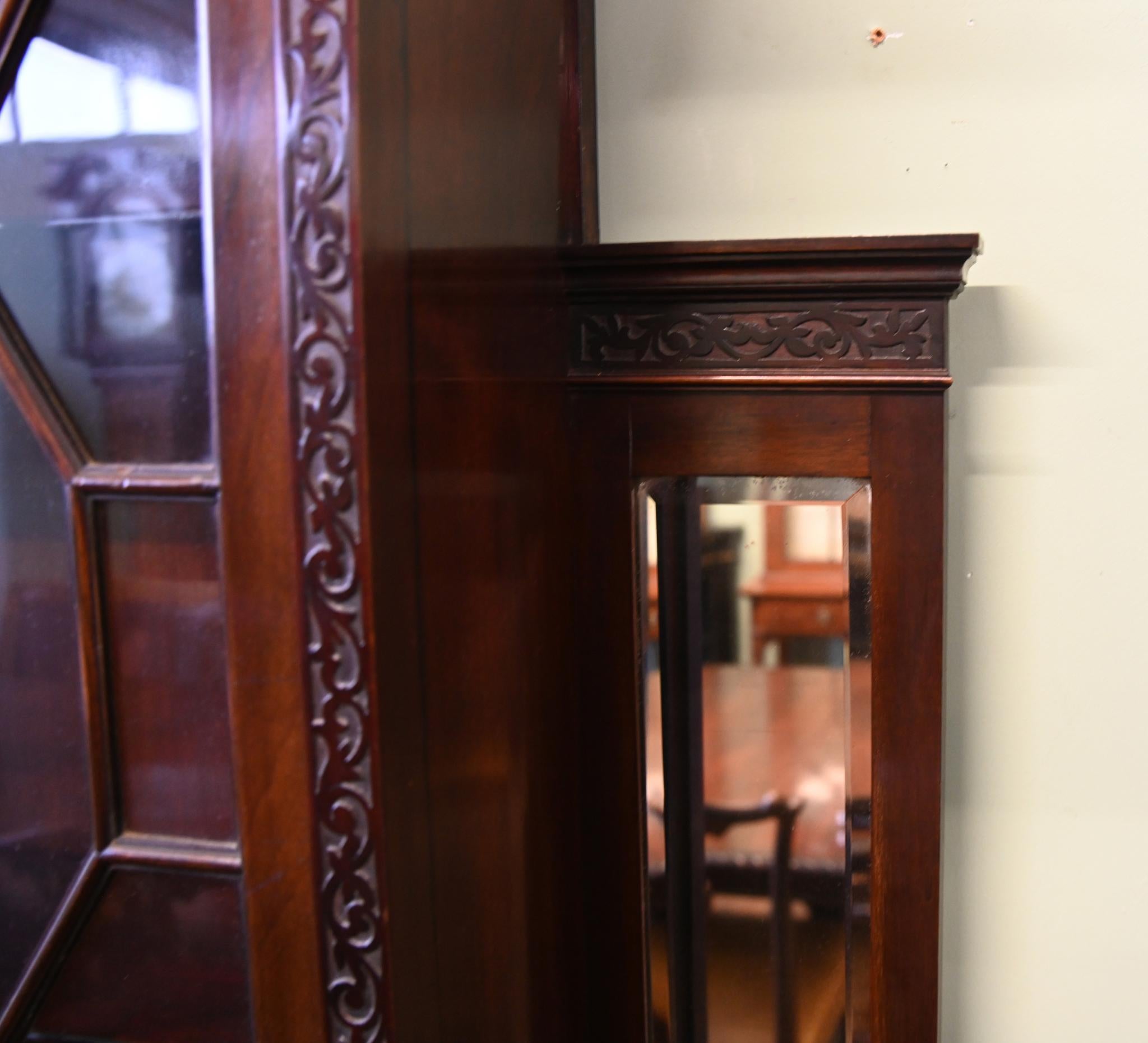 Unusual mahogany Art Nouveau display cabinet with mirrors
Fine astragal glazed door
circa 1890
Fully restored by our inhouse restorer
Bought from a private house sale in London's Bloomsbury
We ship to every corner of the planet including with great