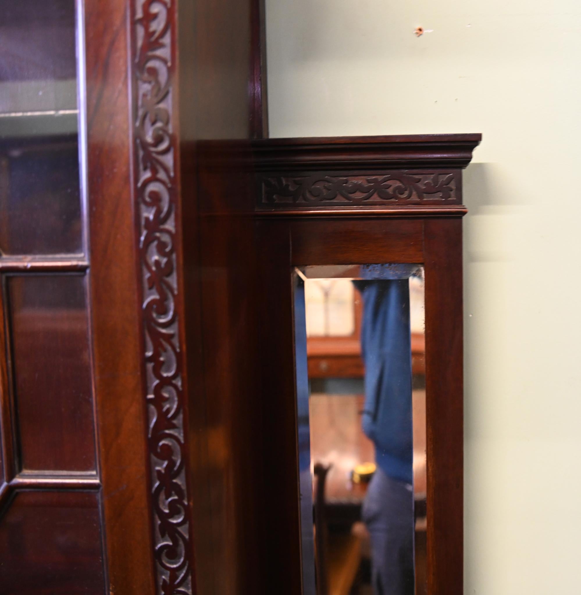 Late 19th Century Art Nouveau Display Cabinet Mahogany 1890 For Sale