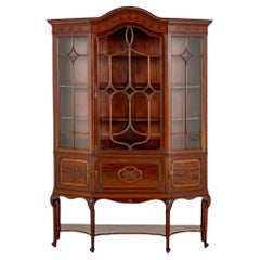 Antique Art Nouveau Display Cabinet Mahogany 1900