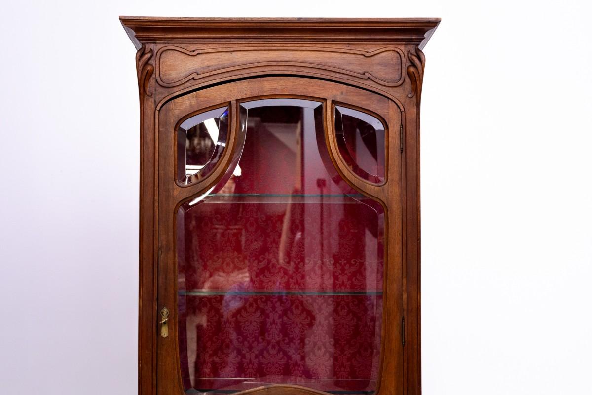 Ausstellungsgehäuse im Jugendstil, Frankreich, ca. 1910.

Sehr guter Zustand.

Holz: Walnuss

Abmessungen: Höhe 165 cm Breite 85 cm Tiefe 40 cm