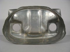 Art Nouveau Double Inkwell / Antique Pewter Inkwell from the 1900s -1Y75