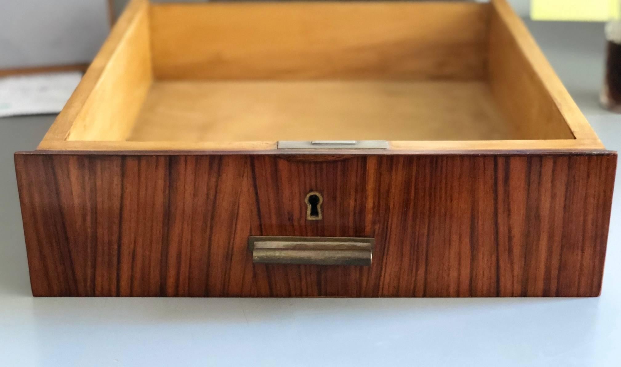 Art Nouveau Double Sided Walnut and Rosewood Desk by Lajos Kozma, 1930 In Good Condition For Sale In Rome, IT