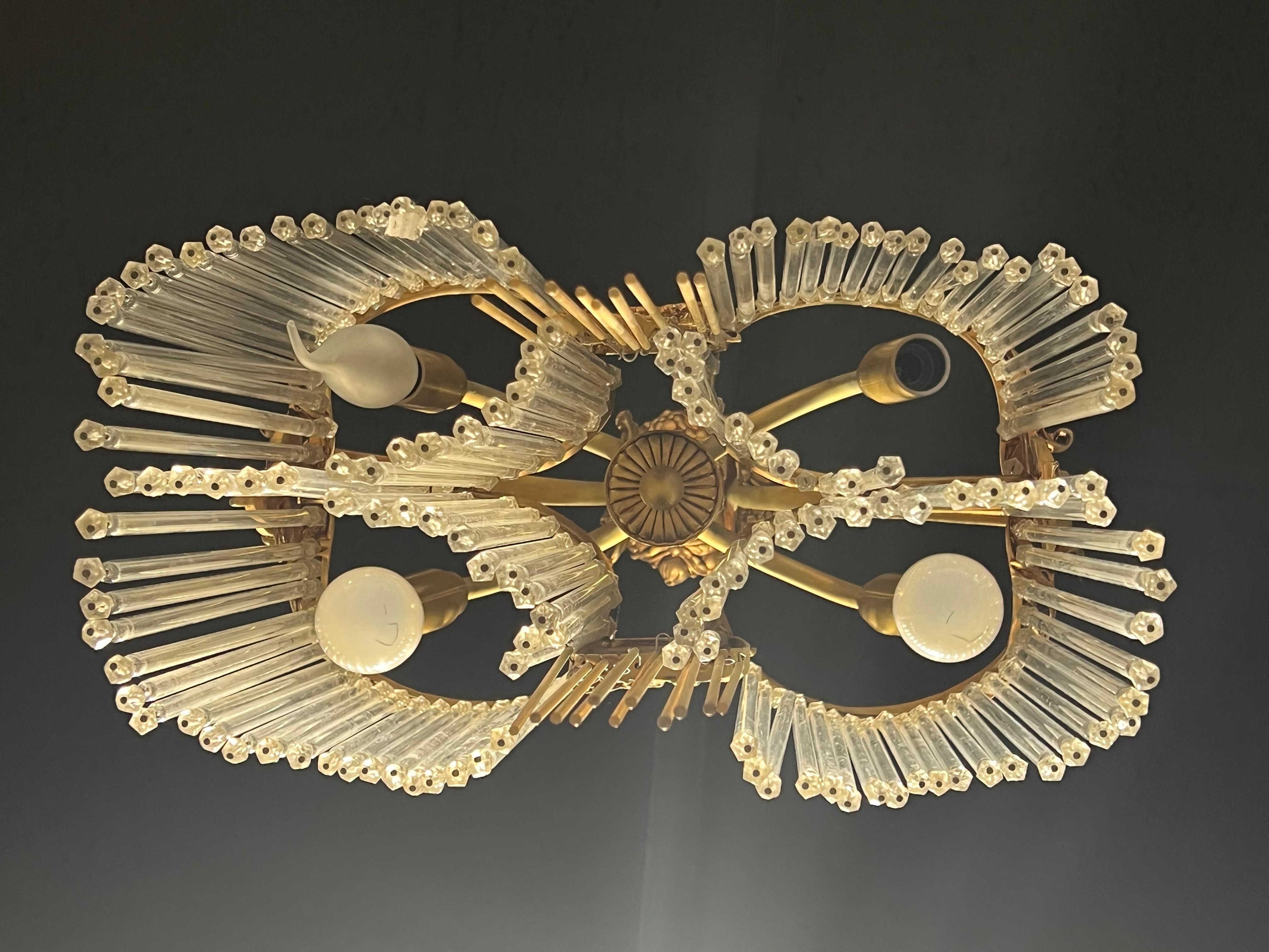 French Art Nouveau Dragon Fly Chandelier on the Style of Hector Guimard For Sale