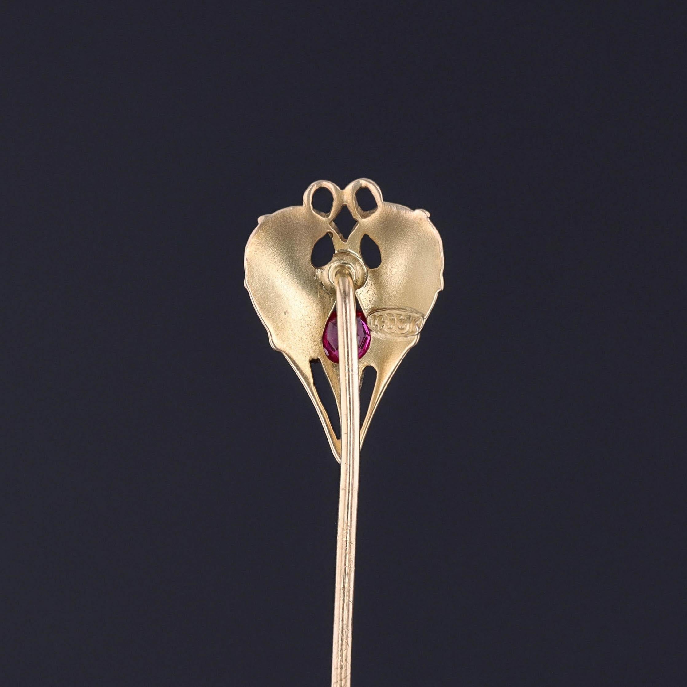 Art Nouveau Drachen Anstecknadel aus 14k Gold (Art nouveau) im Angebot