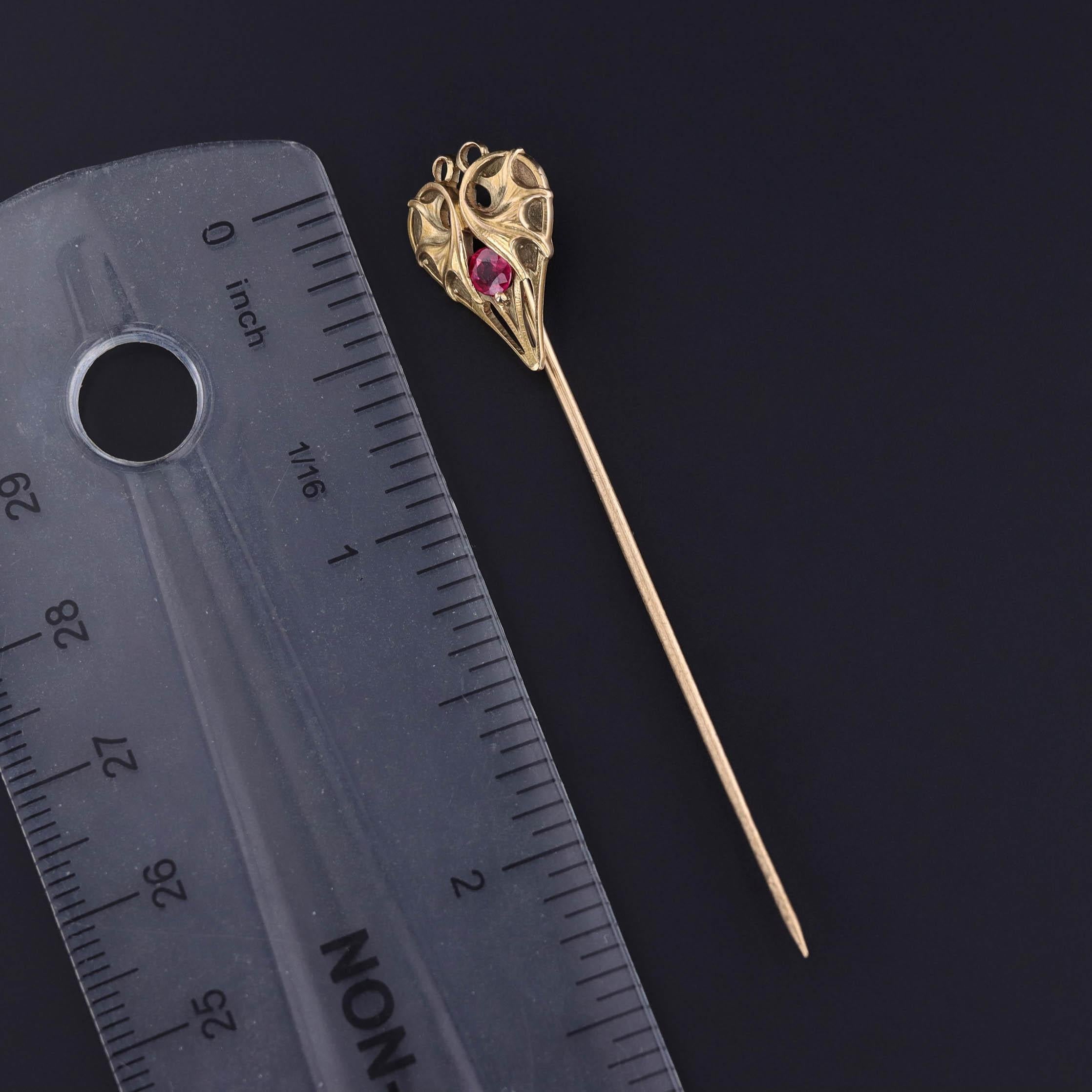 Art Nouveau Drachen Anstecknadel aus 14k Gold (Rundschliff) im Angebot