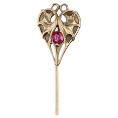 Art Nouveau Dragon Stickpin of 14k Gold