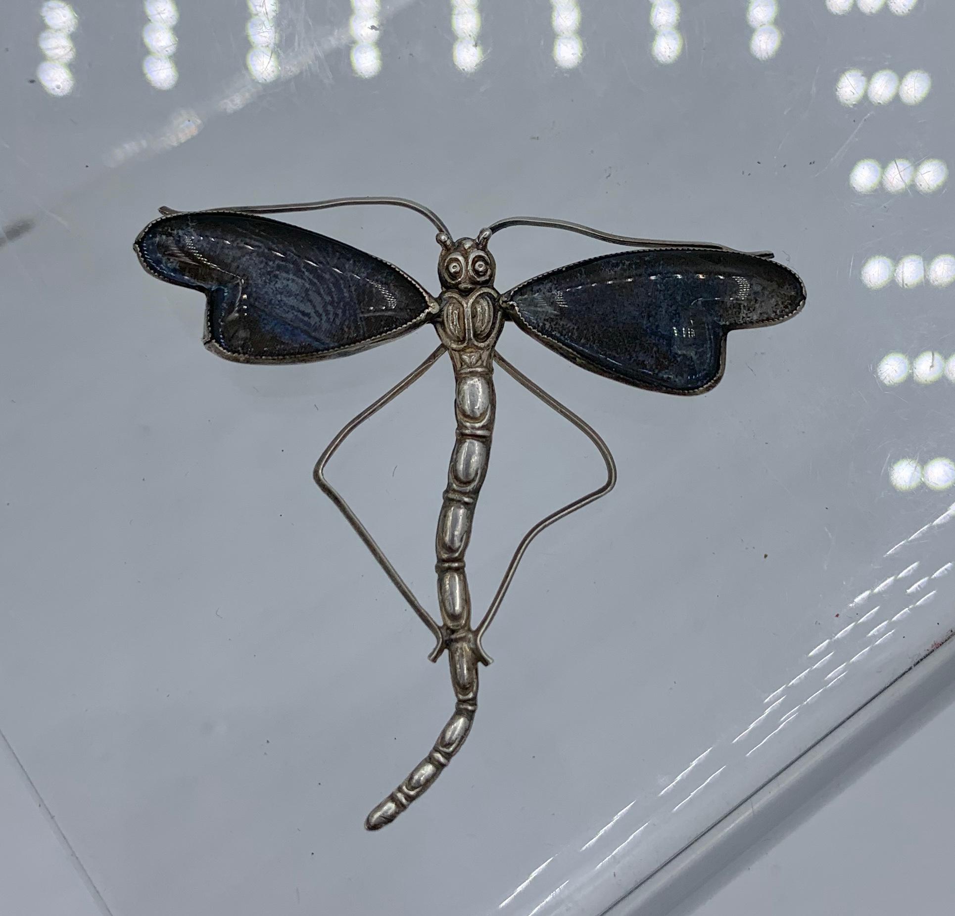 Jugendstil Schmetterlingsflügel Insect Moth Brosche Pin Schmetterlingsflügel Sterlingsilber (Art nouveau) im Angebot