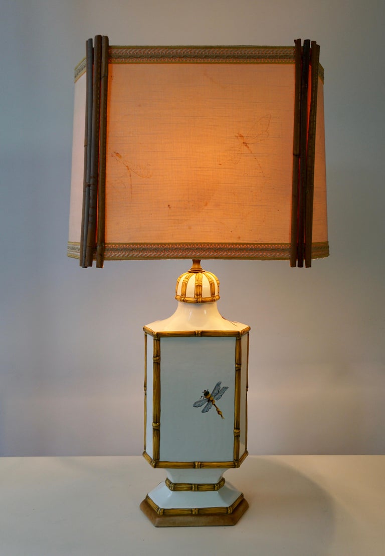 French Art Nouveau Dragonfly Table Lamp For Sale