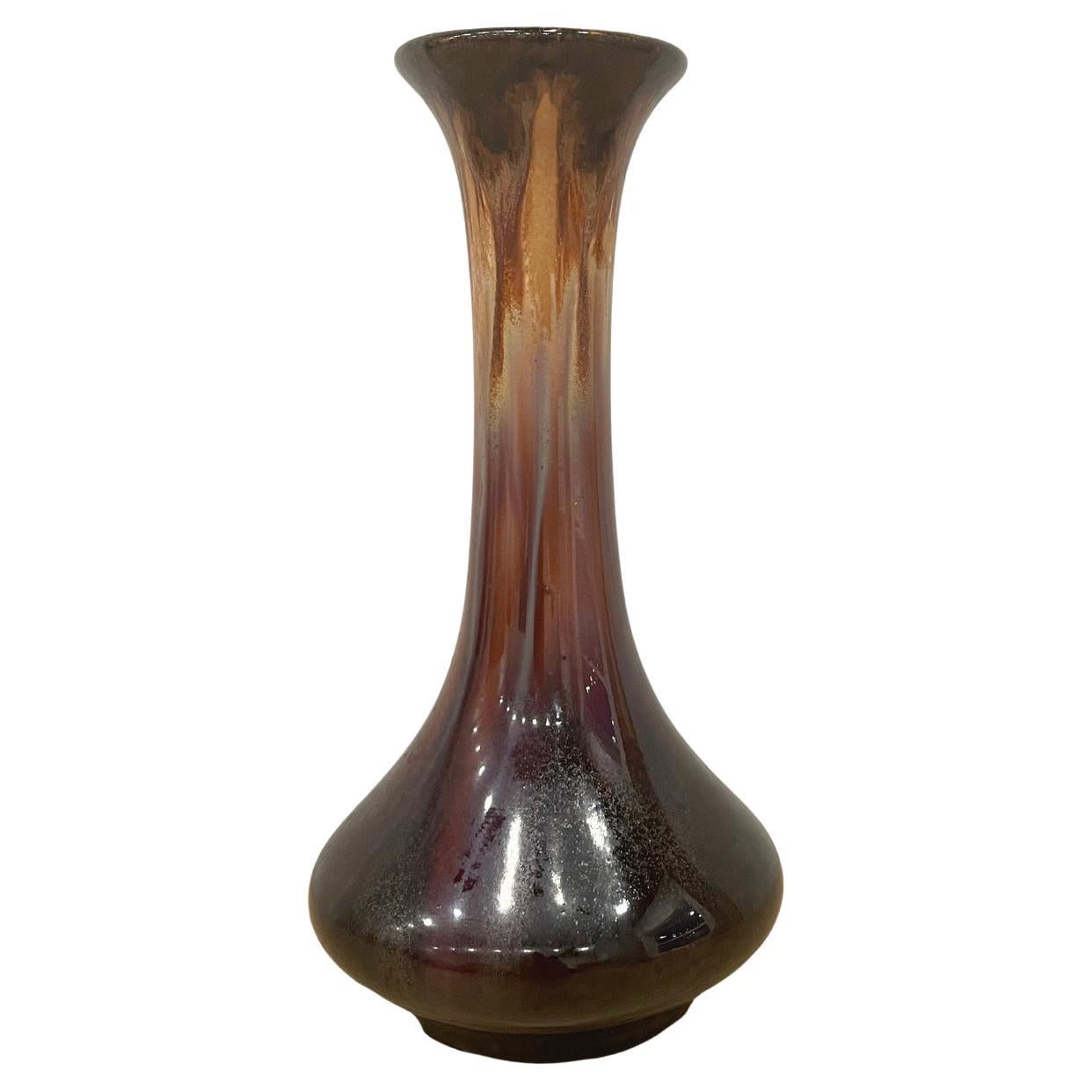 Vaso a bocciolo in ceramica smaltata a goccia Art Nouveau