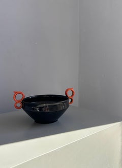 Art Nouveau Earthenware Bowl, Bo Fajans, Sweden, 1940s
