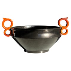 Art Nouveau Earthenware Bowl, Bo Fajans, Sweden, 1940s