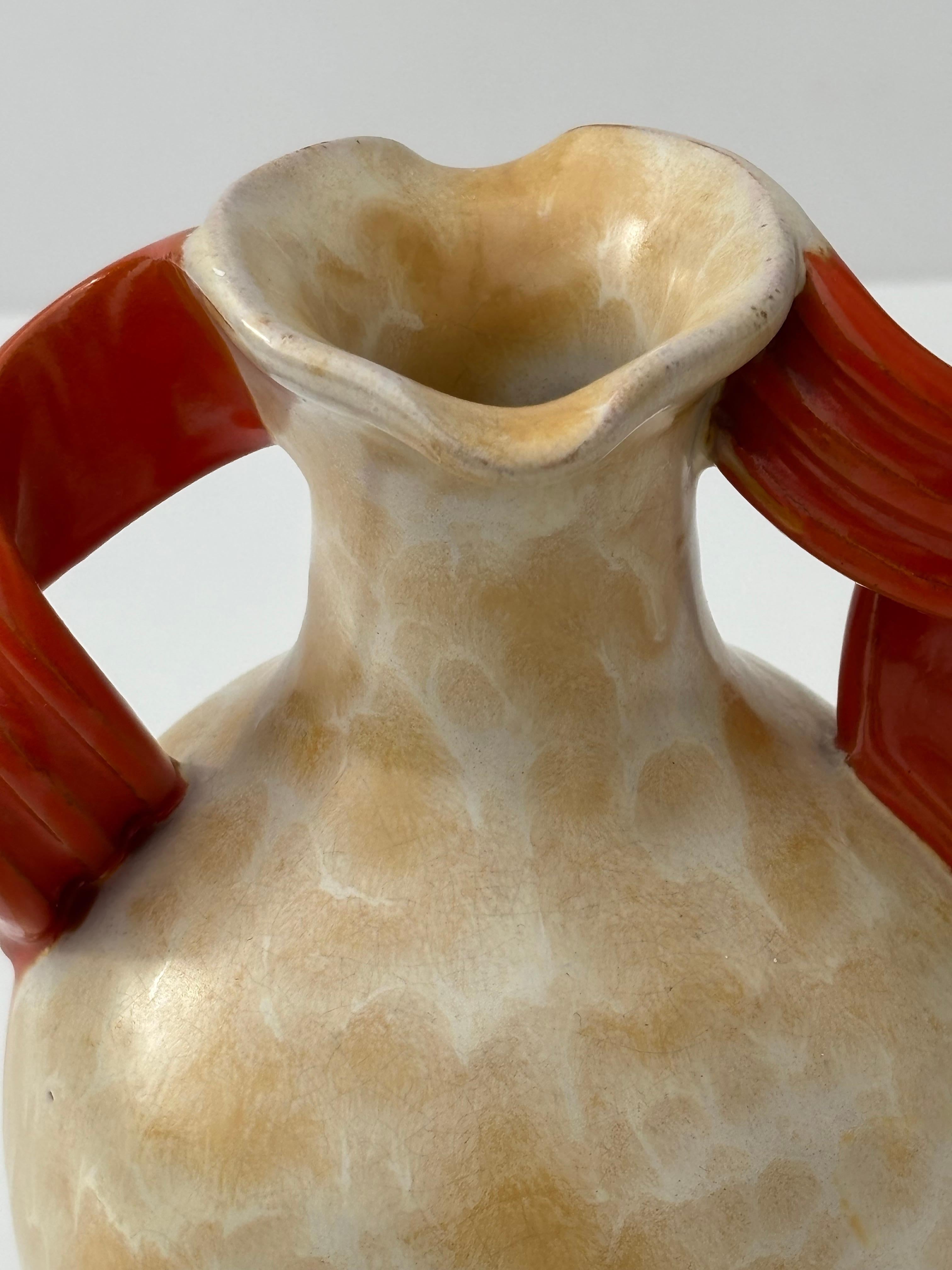 Vaso in terracotta Art Nouveau, Upsala Ekeby, Svezia, anni '40 in vendita 3