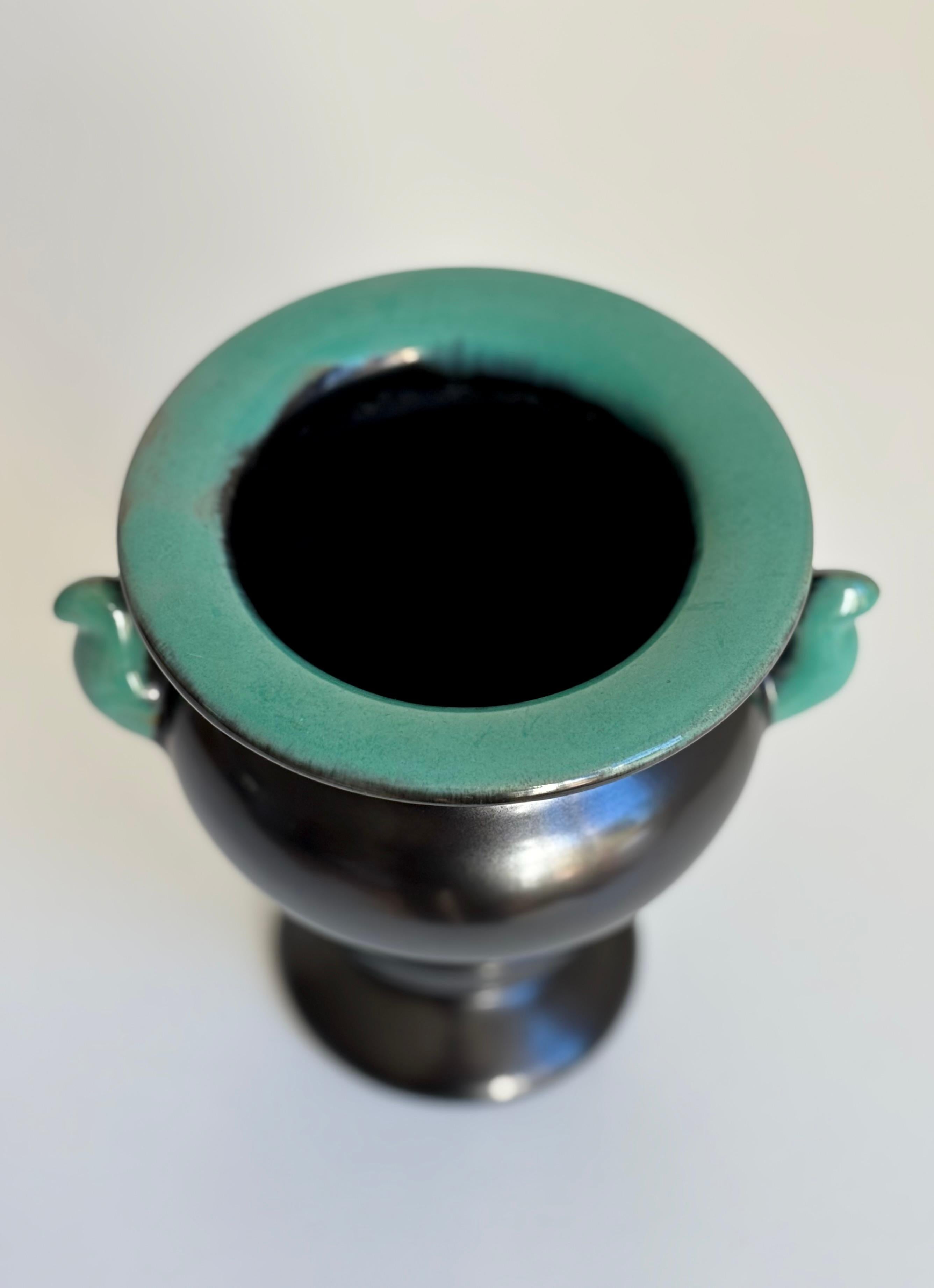 Glazed Art Nouveau Earthenware Vase, Upsala Ekeby, Sweden, 1940s For Sale