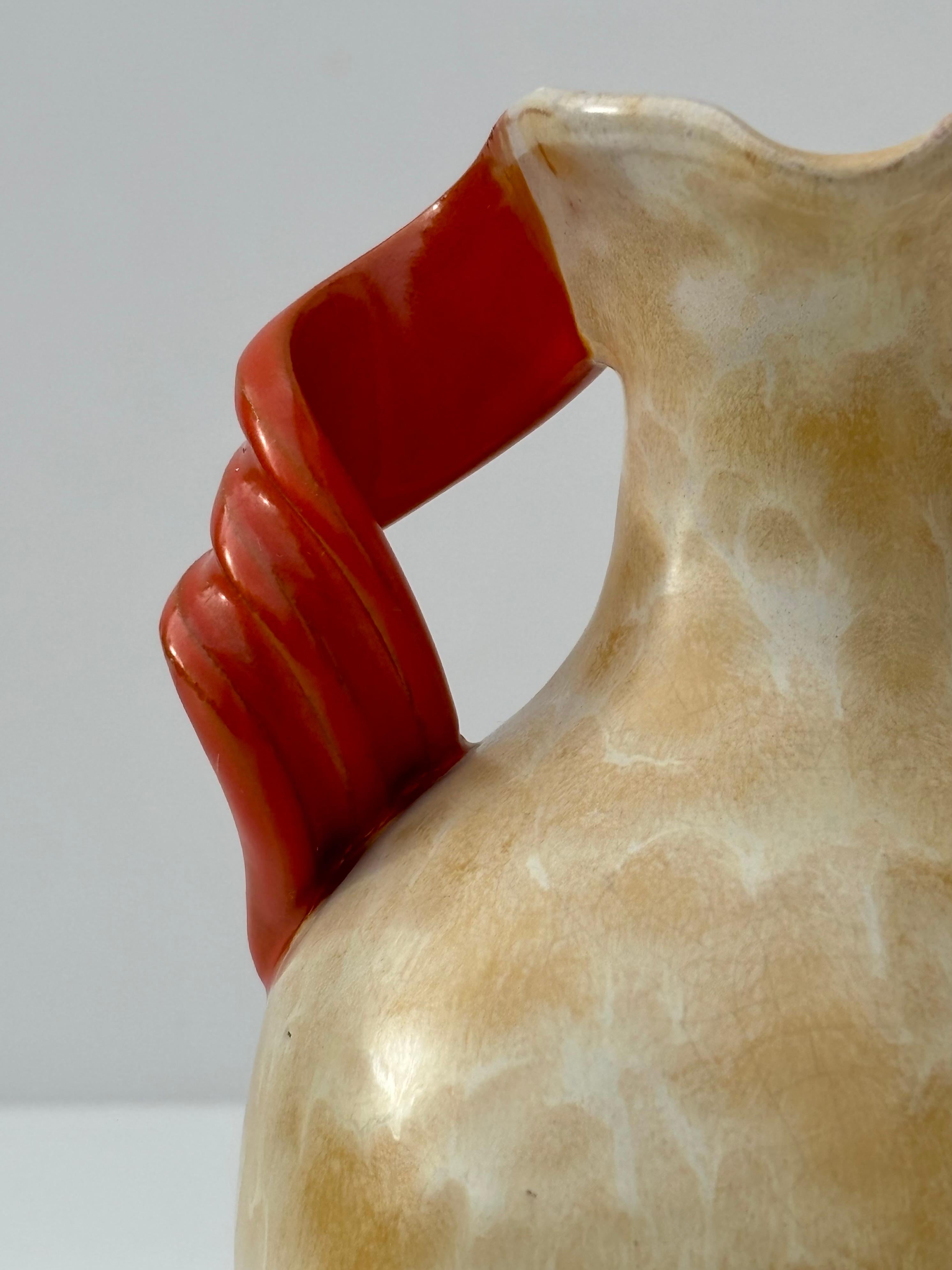 Vaso in terracotta Art Nouveau, Upsala Ekeby, Svezia, anni '40 in vendita 1