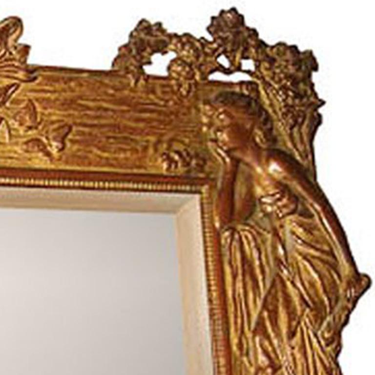 Art Nouveau Easel Back Table Mirror In Excellent Condition For Sale In Pompano Beach, FL