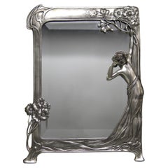 Art Nouveau  easel mirror,  'Echo'  Royal Dutch Pewter company 1920s