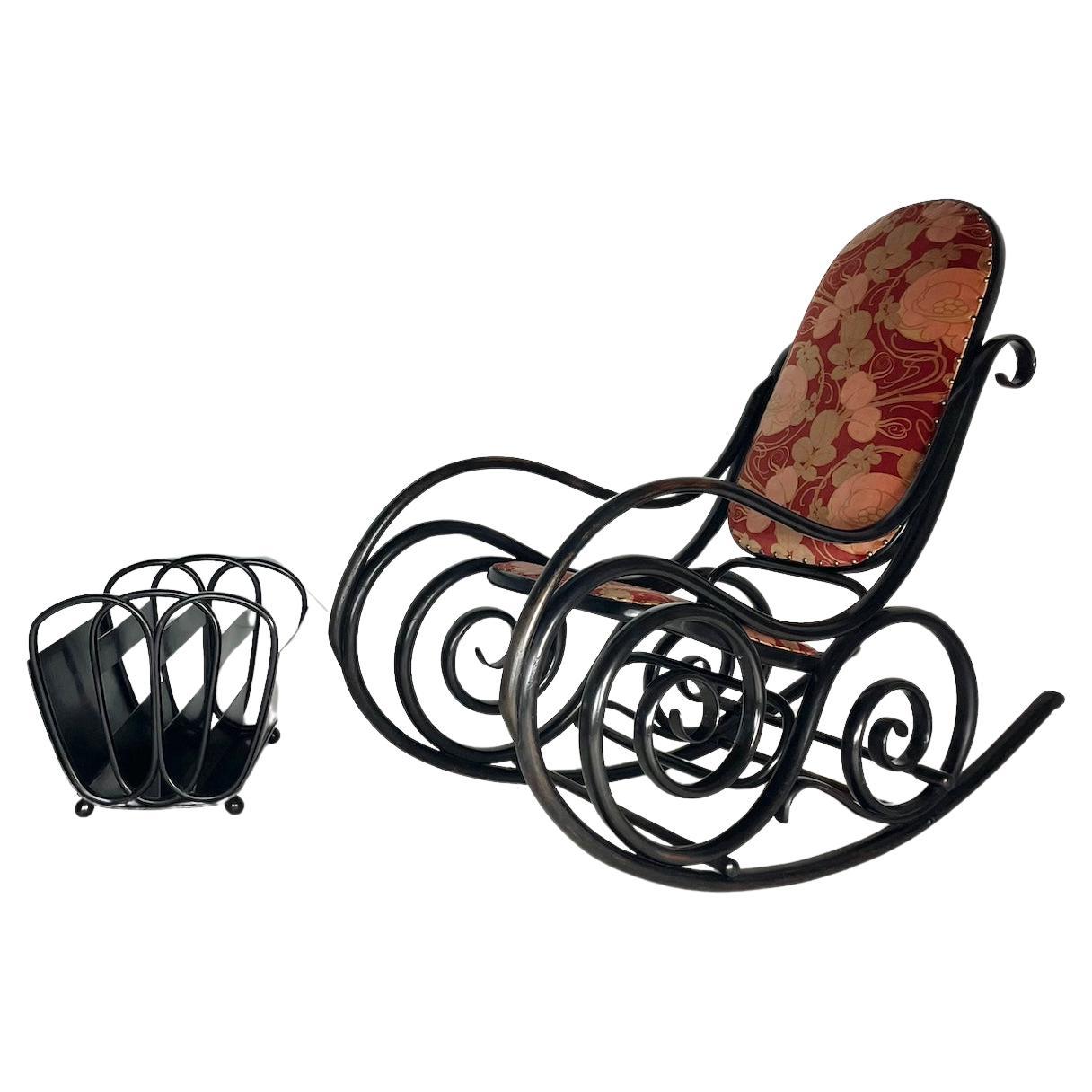 Art Nouveau Ebonised Rocking Chair