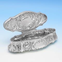 Art Nouveau Edwardian Antique Sterling Silver Trinket Box from Chester, 1904