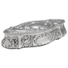 Art Nouveau Edwardian Antique Sterling Silver Trinket Box from Chester, 1904