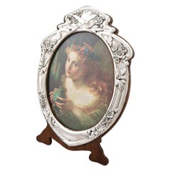 Art Nouveau Edwardian English Sterling Silver Photograph Frame, 1908