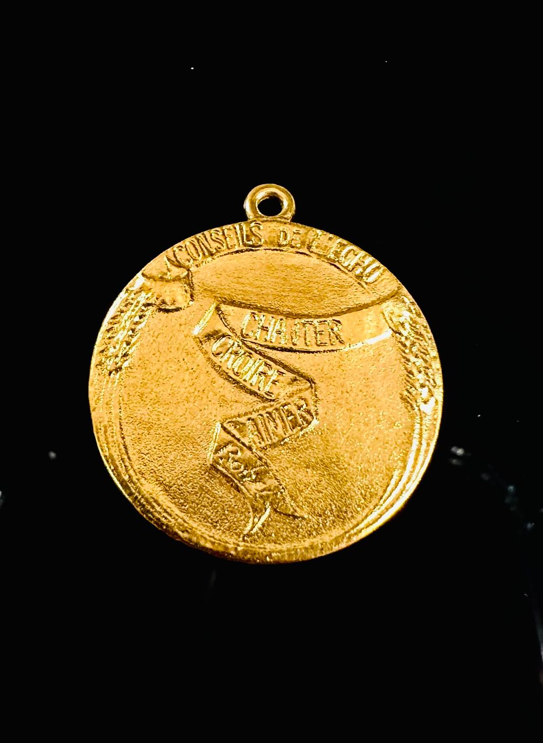 Art Nouveau Edwardian Love Pendant signed Mazzoni 18 k Yellow Gold France 4
