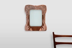 Art Nouveau embossed copper and wood Art Picture Frame, France ca. 1910