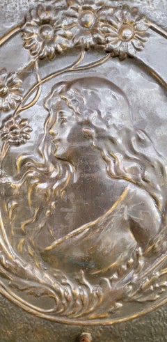 Art Nouveau Embossed Fire Screen / Wall Art