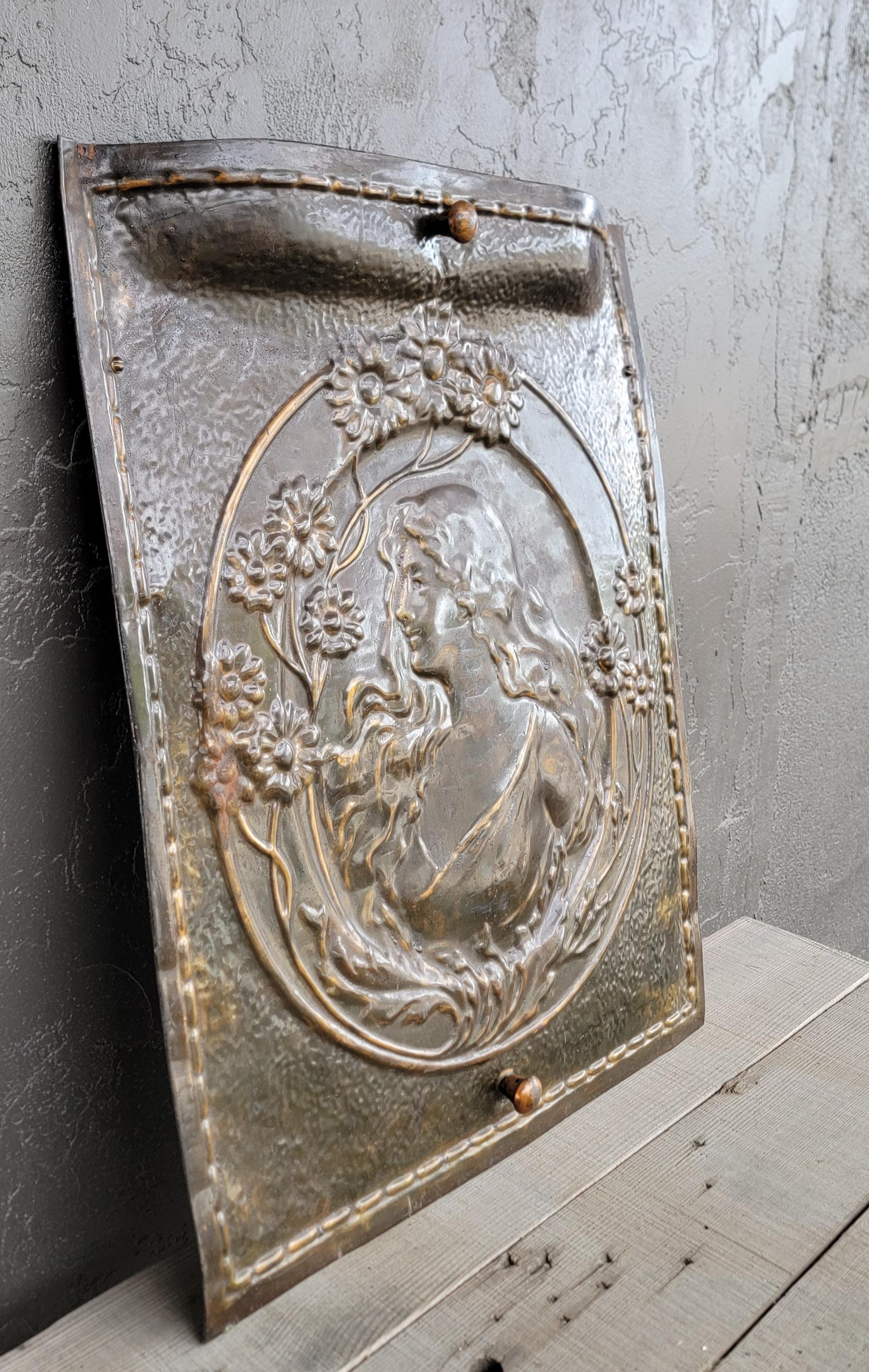 Art Nouveau Embossed Fire Screen / Wall Art 2
