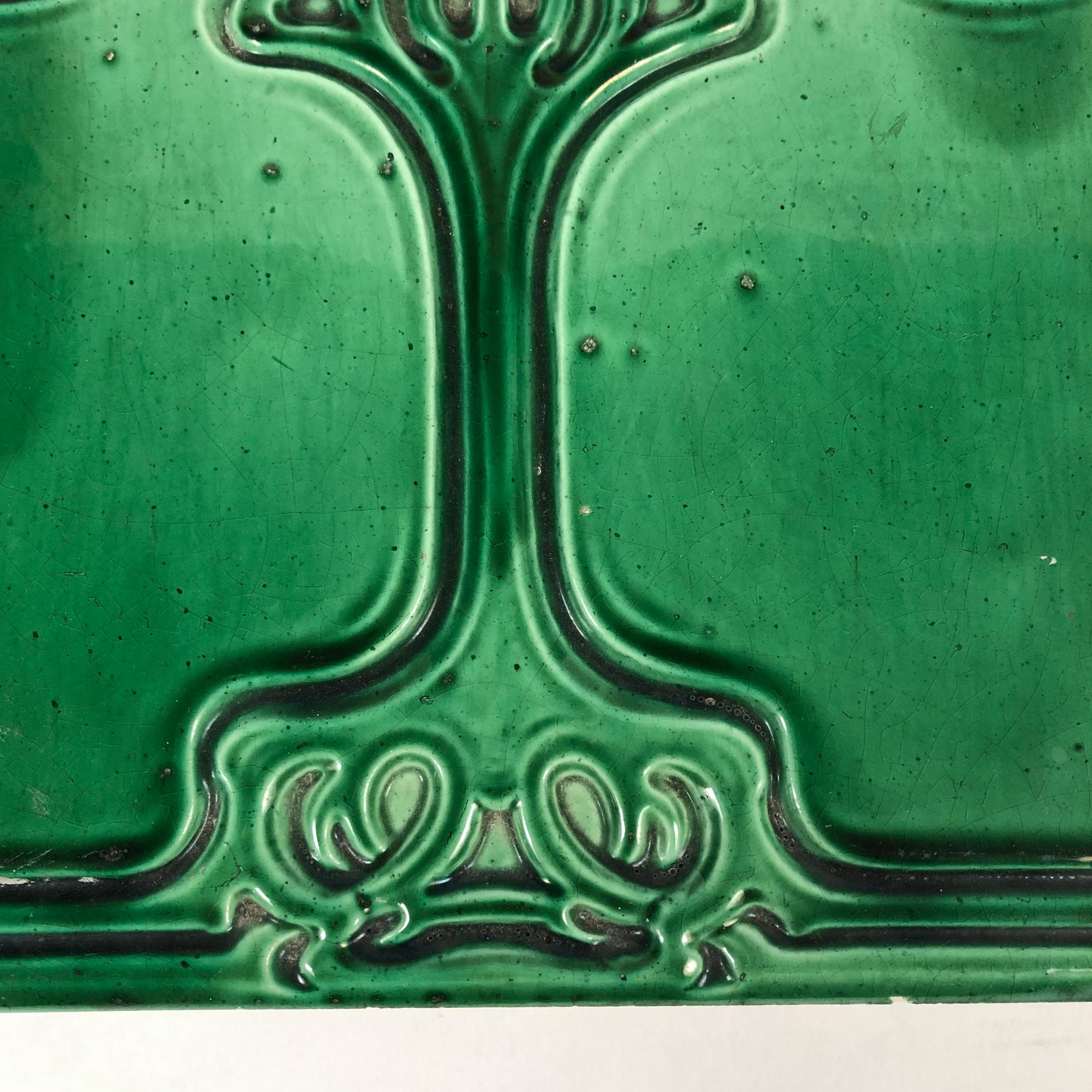 art deco green tiles