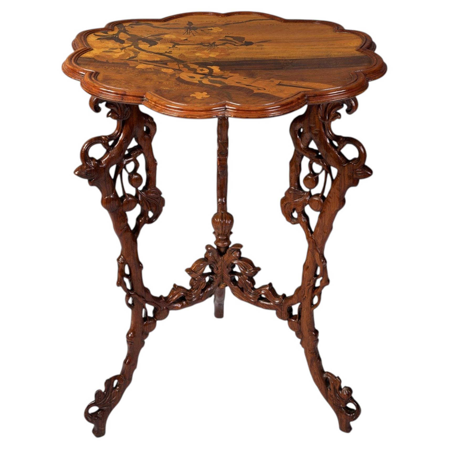 Art Nouveau Emile Gallé "Cherry Blossom" Table