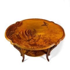 Jugendstil Émile Gallé "Table aux fougères" Intarsientisch