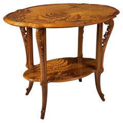 Jugendstil Émile Gallé "Table aux fougères" Intarsientisch