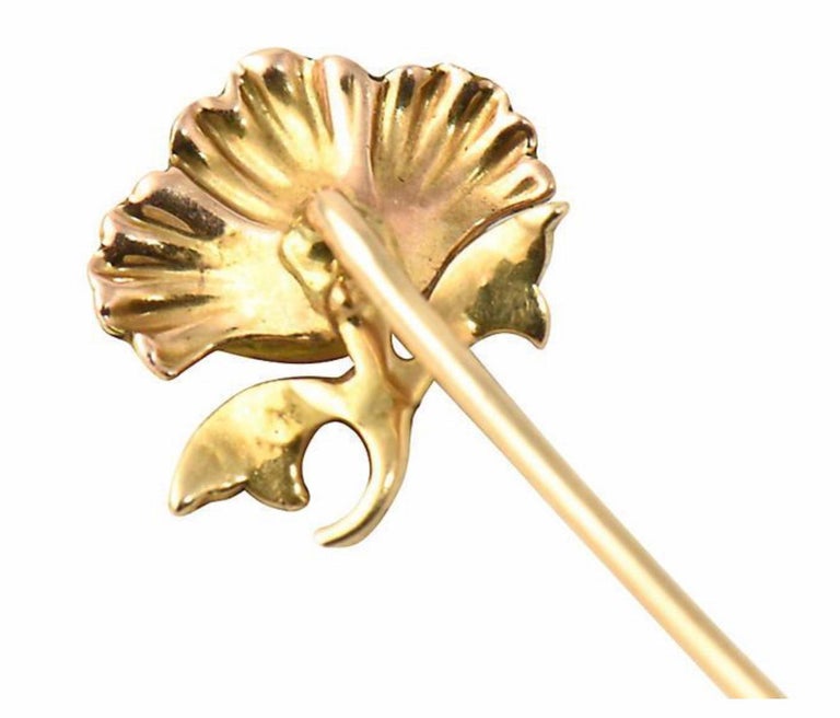 Bijou De Cravate Ancien - Broche En Forme De Fleur En Strass - Vintage Sans Marque
