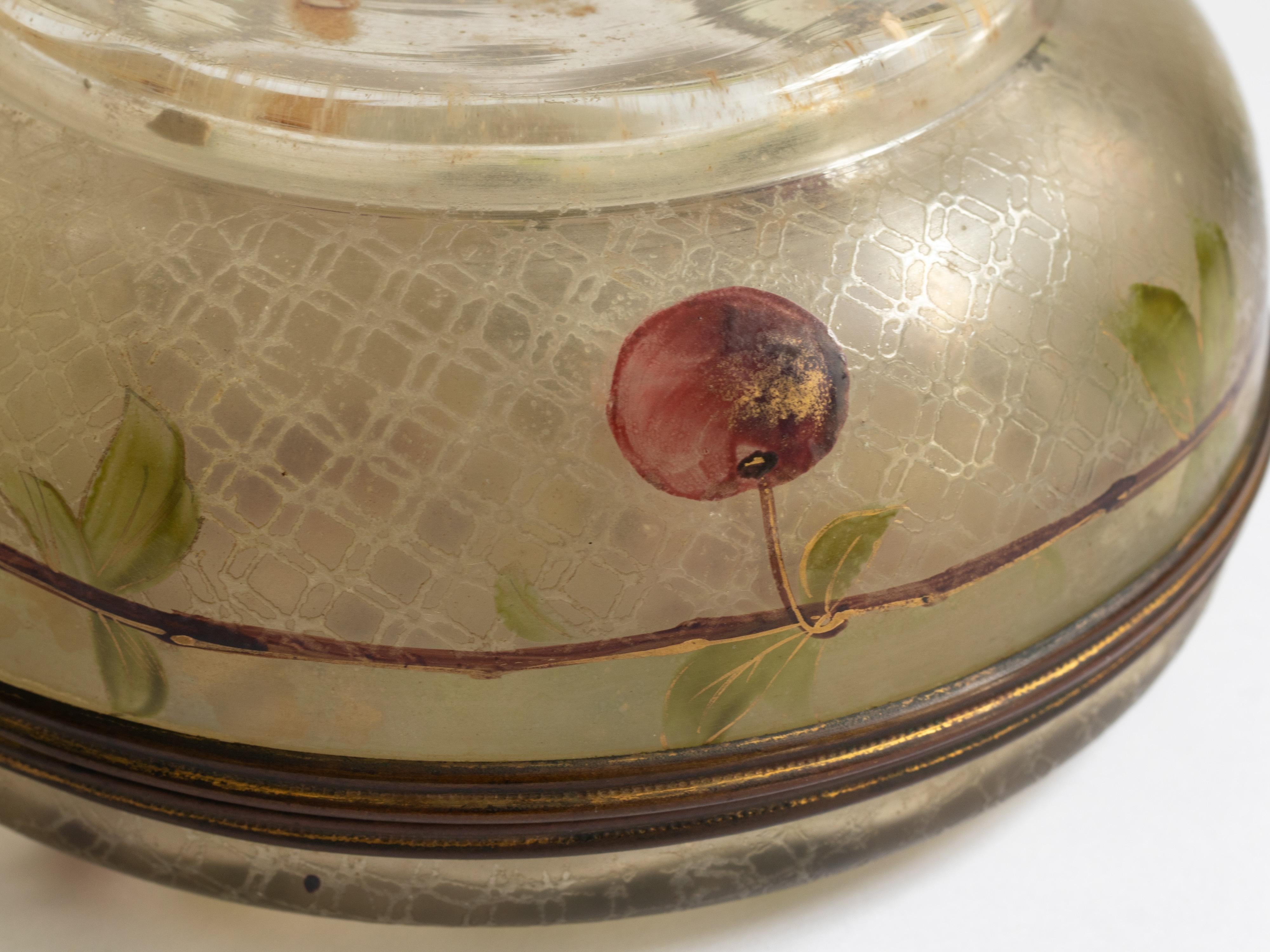 Boîte à bijoux Art Nouveau en verre émaillé, années 1900 en vente 5