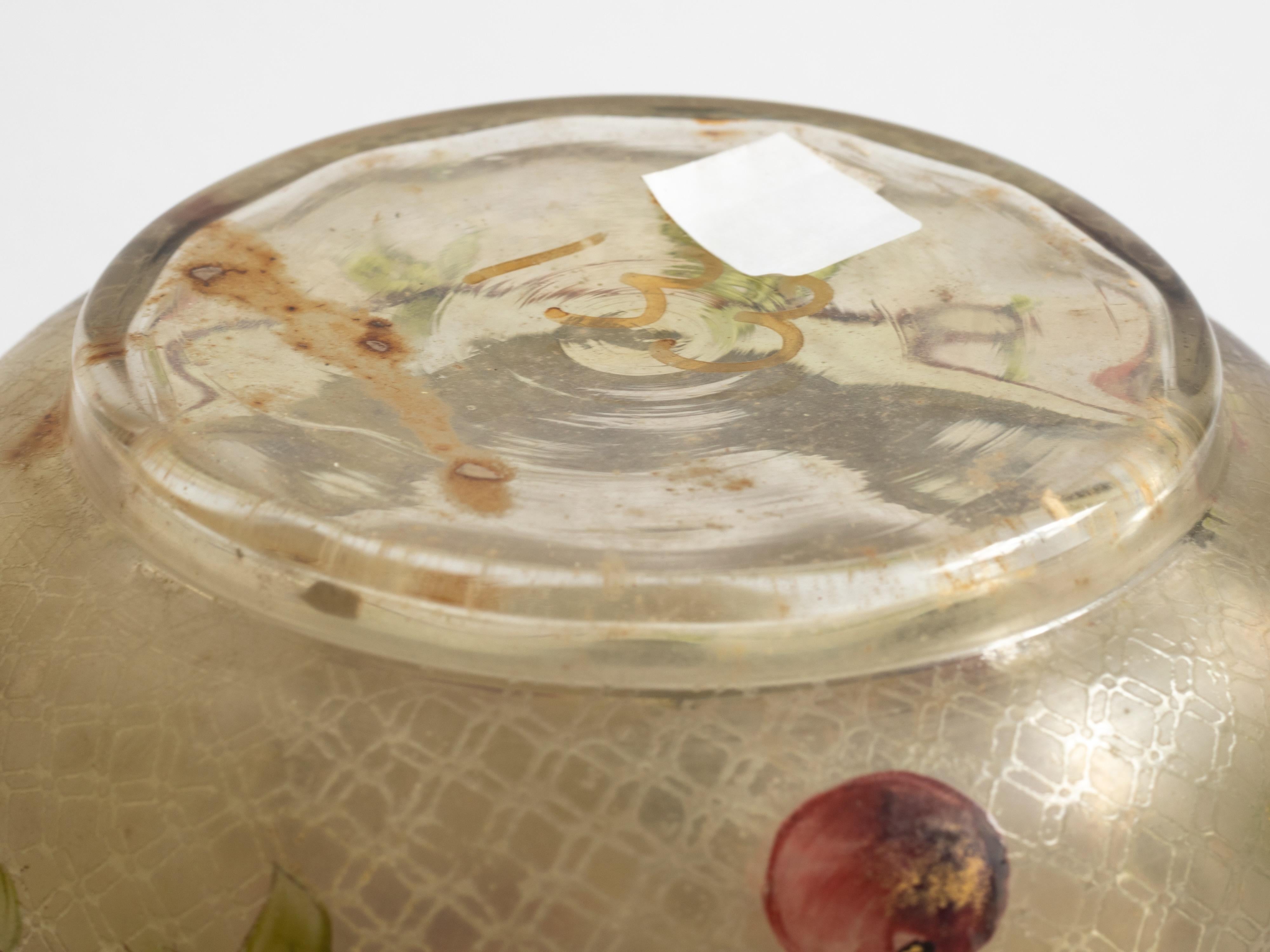 Boîte à bijoux Art Nouveau en verre émaillé, années 1900 en vente 1