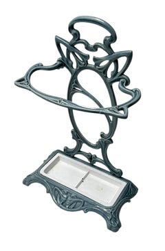 Art Nouveau Enameled Iron Umbrella Stand, 1900s