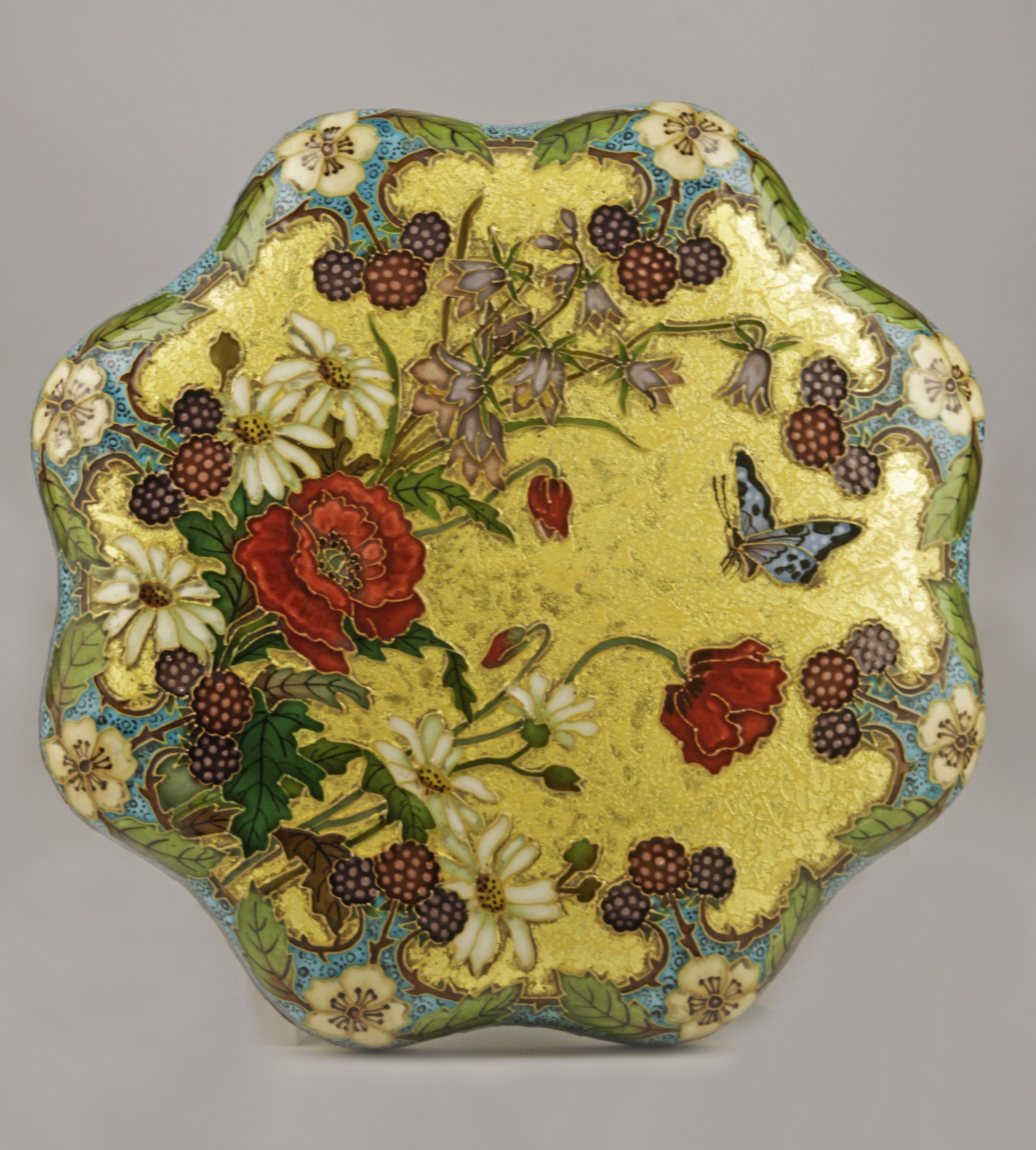 Art Nouveau Enameled Sèvres Porcelain Bowl and Lid by French Ceramist Paul Milet 4