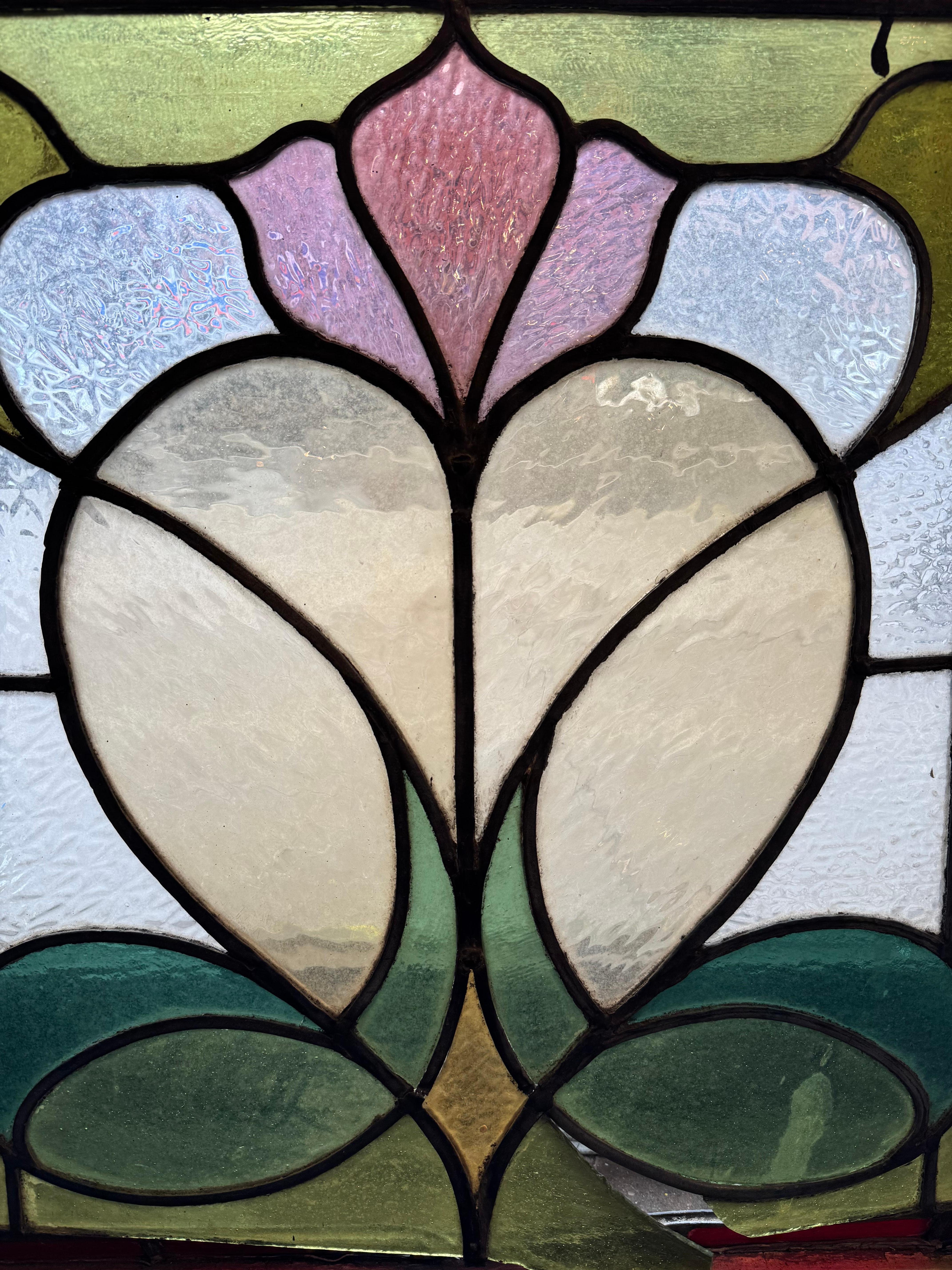 Art Nouveau Inglés Antiguo Ventana 29