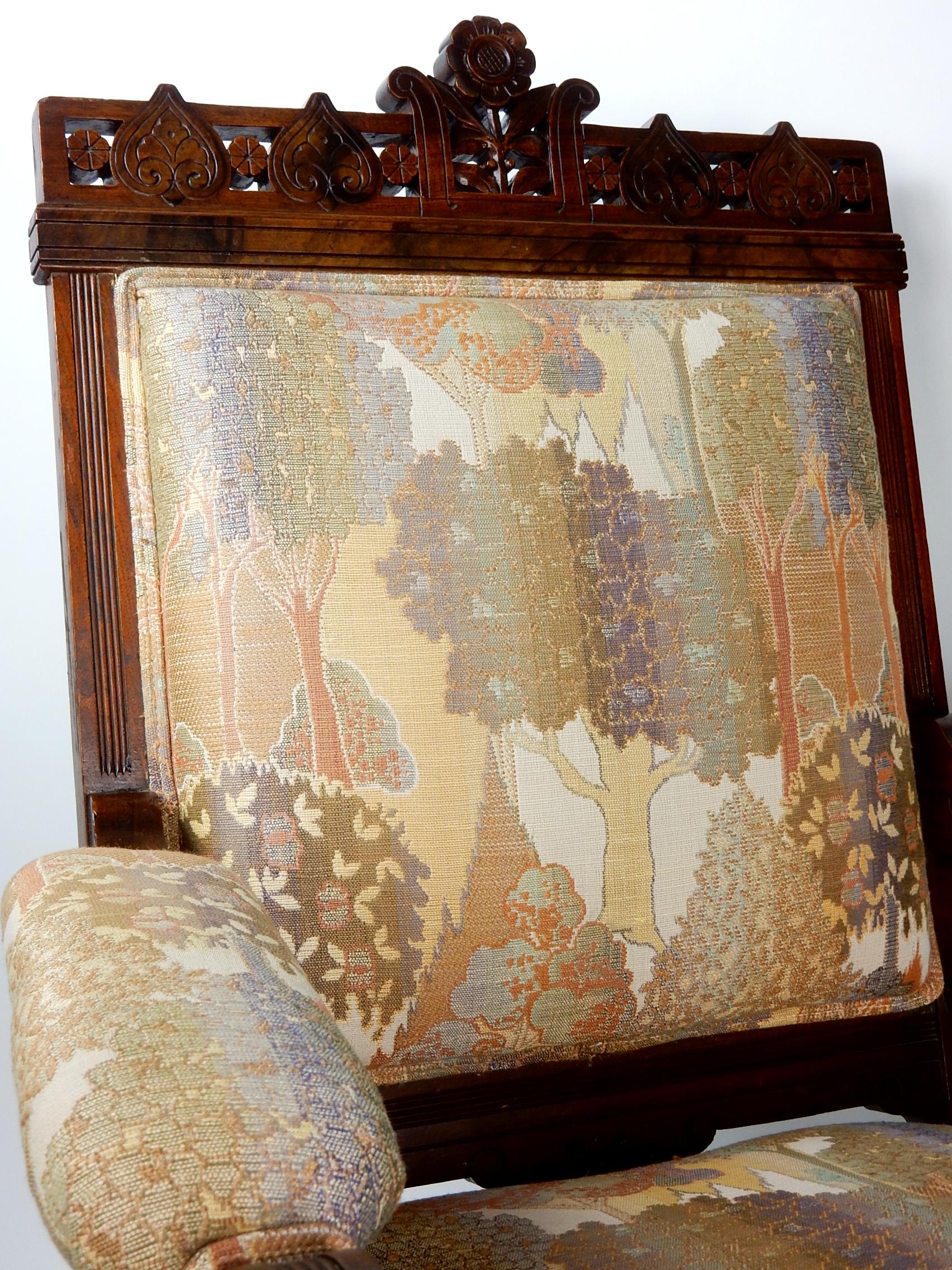 Tissu d'ameublement Fauteuil de salon trône suédois de l'époque Art Nouveau en vente