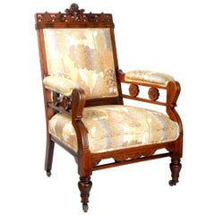 Antique Art Nouveau Era Swedish Throne Lounge Chair