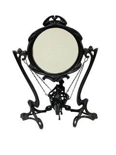 Art Nouveau Erté Paris 1907 "Demoiselle à la Balancelle" Table top Vanity mirror