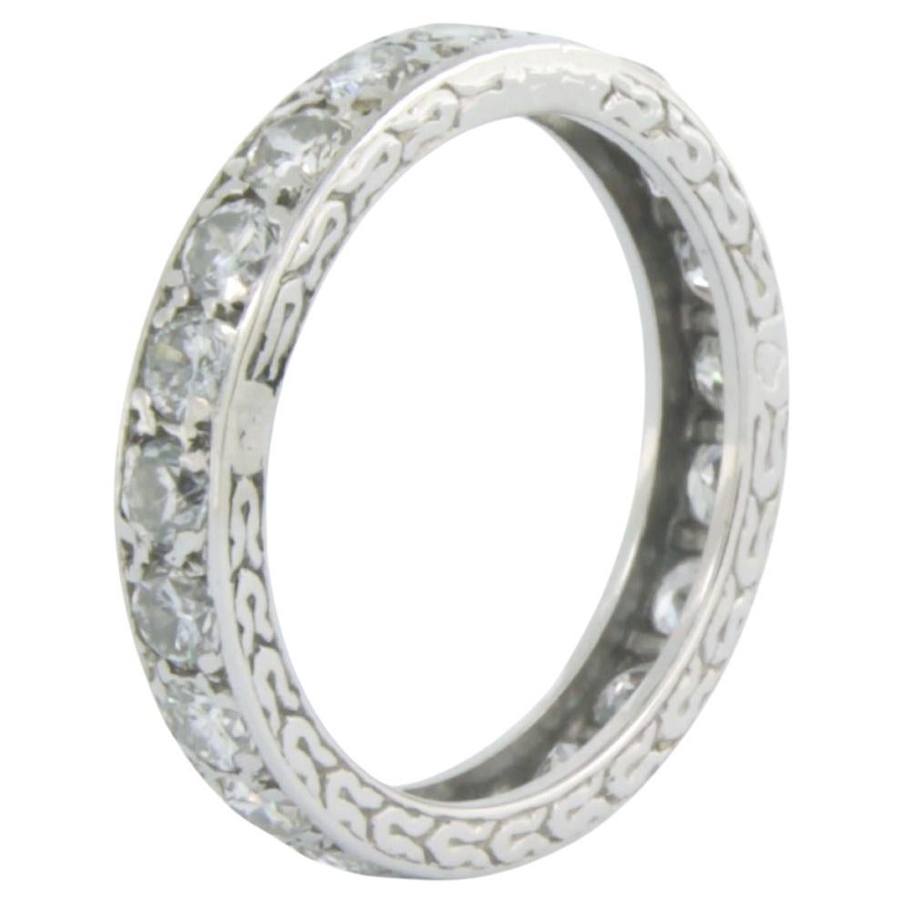 ART NOUVEAU - Eternity-Ring mit Diamanten aus 18 Karat Weißgold mit Diamanten besetzt im Angebot