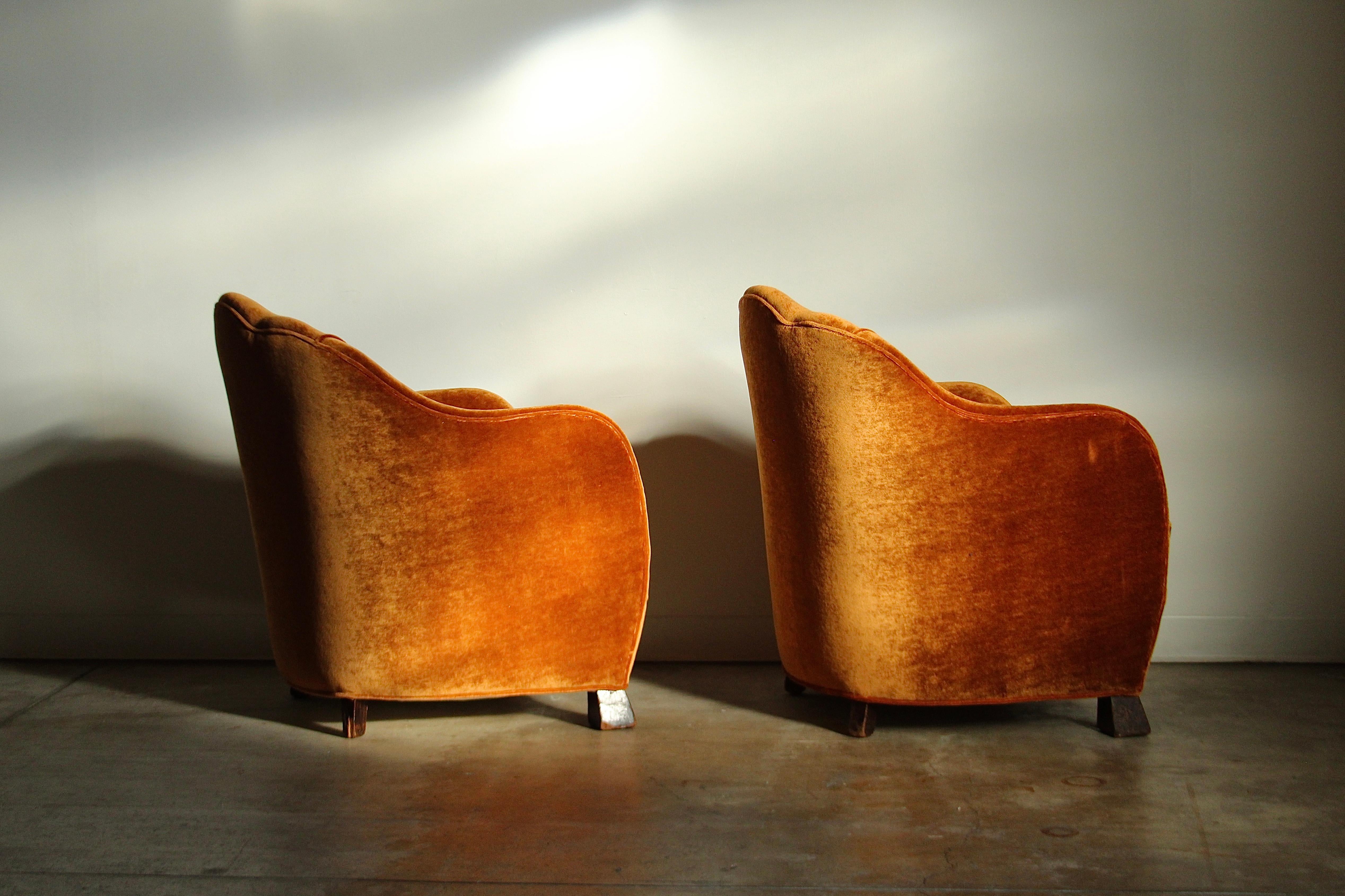 Art Nouveau European Fireside Chairs in Mohair, Early 1900s 3